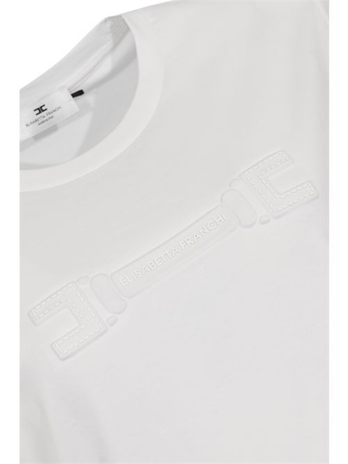 T-shirt in jersey di cotone con logo Elisabetta Franchi | MA68P61E2270